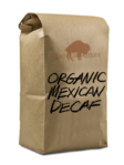 Bag of Organic Mexican Decaf Coffee.